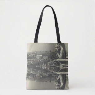Bolso De Tela Vieja Francia París Notre Dame Catedral pensadora