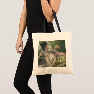Bolso De Tela Viejo Día de la Madre Victoriana, mamá con bebé
