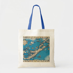 Bolso De Tela Viejo mapa de las Bermudas