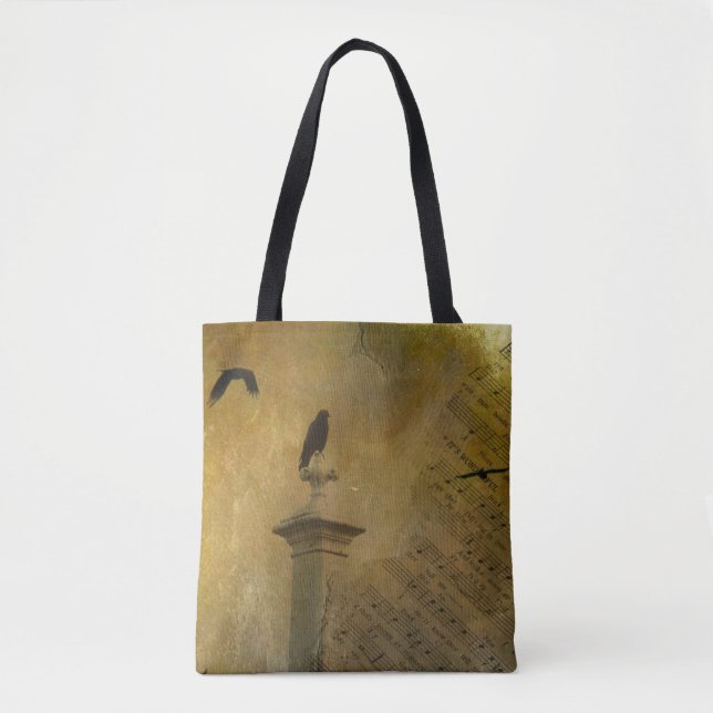 Bolso De Tela Viejo Papel de la música Crow Art (Anverso)