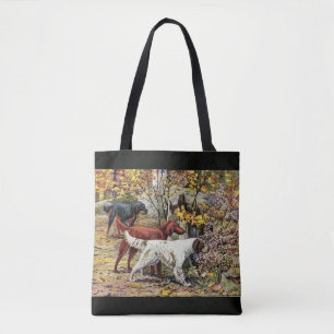 Bolso De Tela Viejo Perro Setter Trio Negro