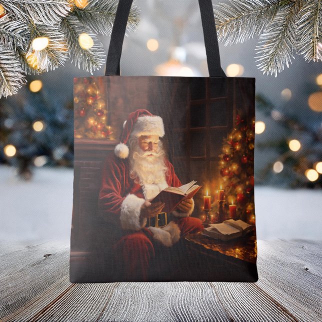Bolso De Tela Viejo Santa leyendo un libro Navidades (Subido por el creador)