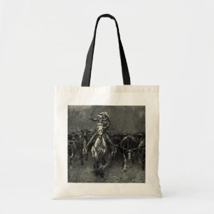 Bolso De Tela Viejos Vaqueros, Una Estampida de Frederic Remingt