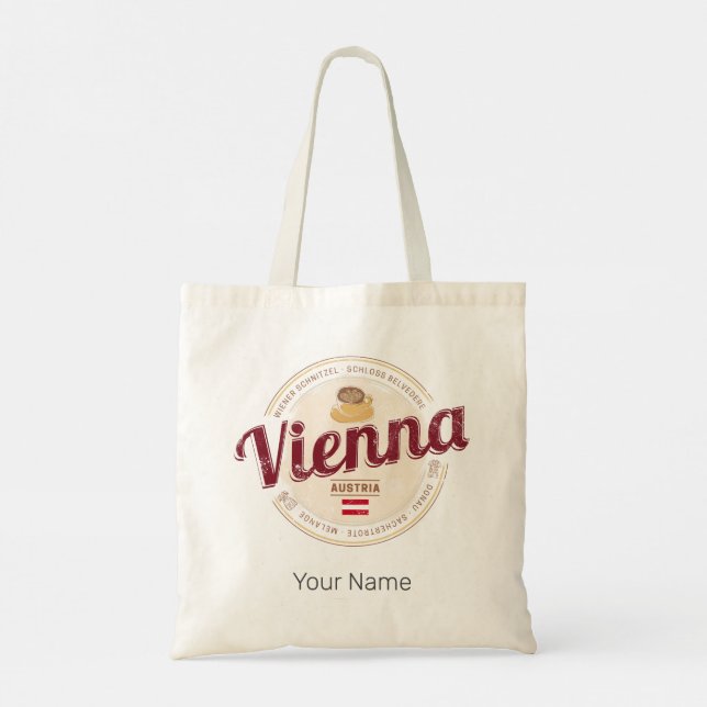 Bolso De Tela Viena Austria Capital Vienesa Melange (Reverso)
