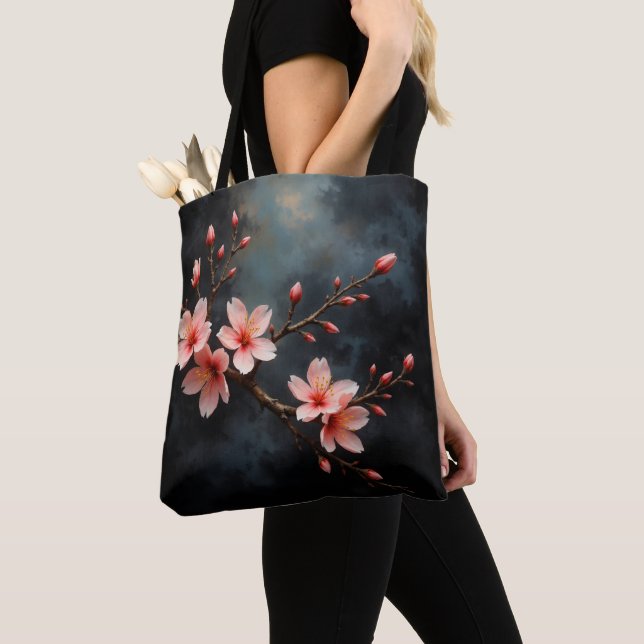 Bolso De Tela Vietnamese Peach Blossom Art (Detalle)