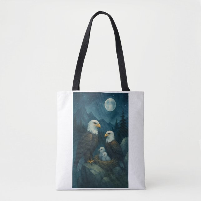 Bolso De Tela Vigilancia nocturna - Familia Águila bajo las estr (Anverso)