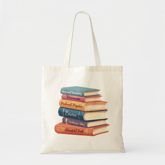 Bolso De Tela VII Novelas de Jane Austen (Frente)