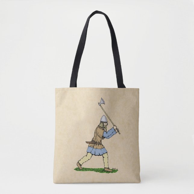 Bolso De Tela Viking Warrior Wielding Broad-Ax (Anverso)