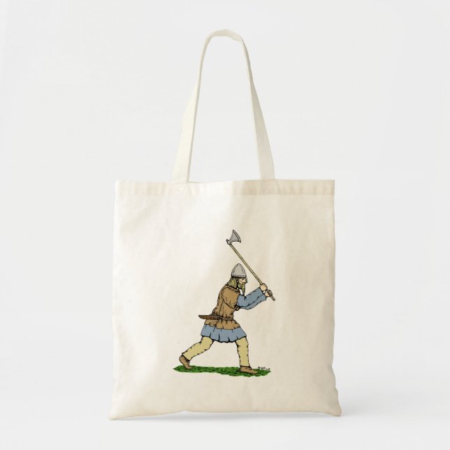 Bolso De Tela Viking Warrior Wielding Broad-Ax (Frente)