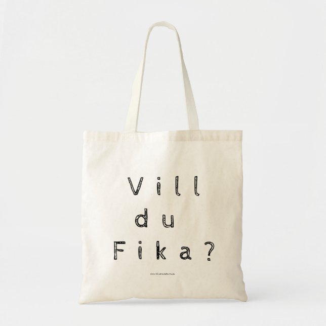 Bolso De Tela ¿Vill du Fika? - Sueco (Frente)