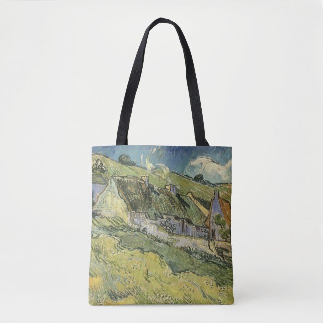 Bolso De Tela Vincent van Gogh - Cabañas con Techo de Paja (Anverso)