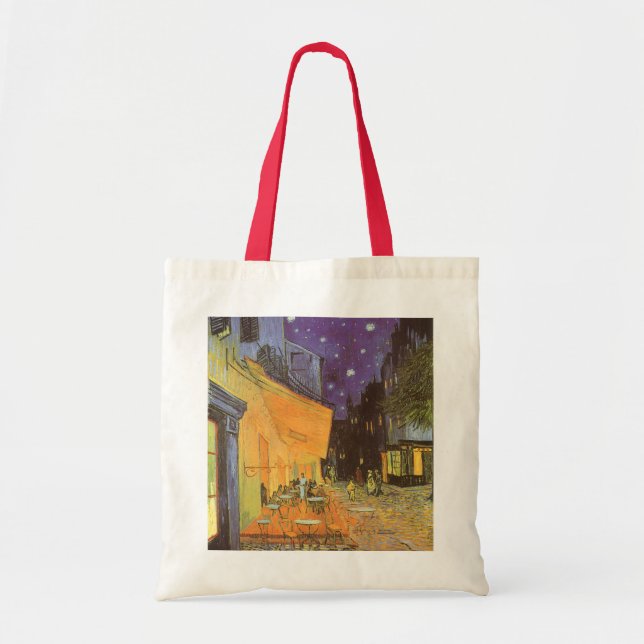 Bolso De Tela Vincent van Gogh - Cafe Terrace de noche (Frente)