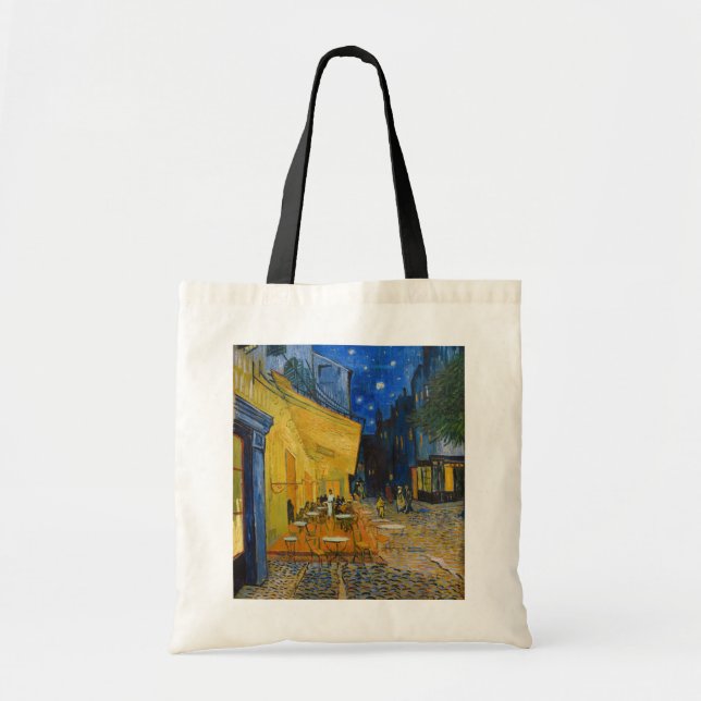 Bolso De Tela Vincent van Gogh - Cafe Terrace de noche (Frente)