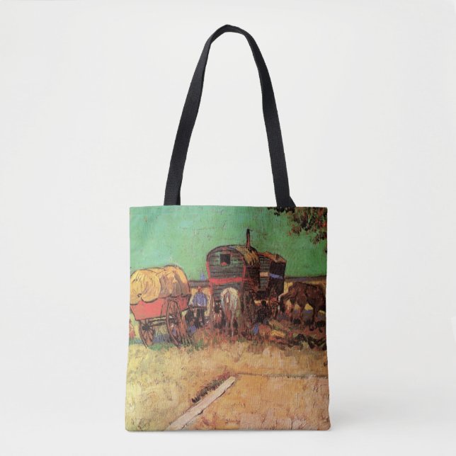 Bolso De Tela Vincent van Gogh - Campamento de caravanas gitanas (Anverso)
