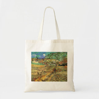 Bolso De Tela Vincent van Gogh - Campo de trigo cercado con camp