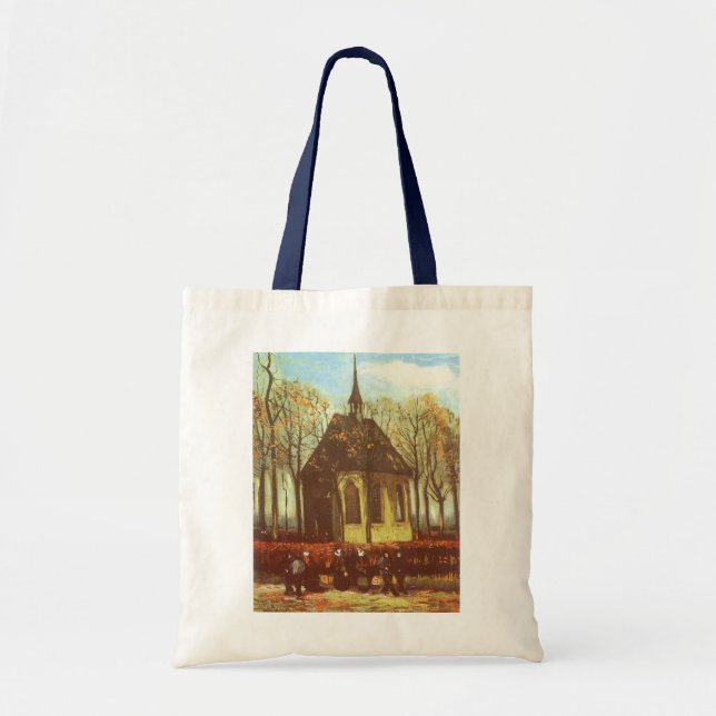 Bolso De Tela Vincent van Gogh - Capilla de Nuenen, asistentes a (Frente)