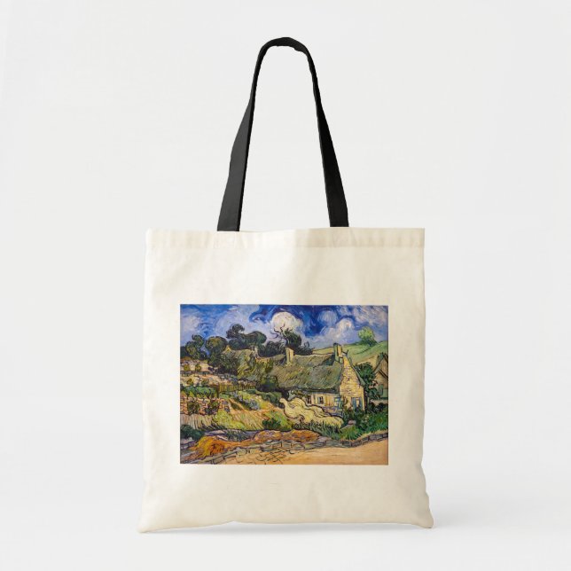Bolso De Tela Vincent Van Gogh - Casas de paja en Cordeville (Frente)