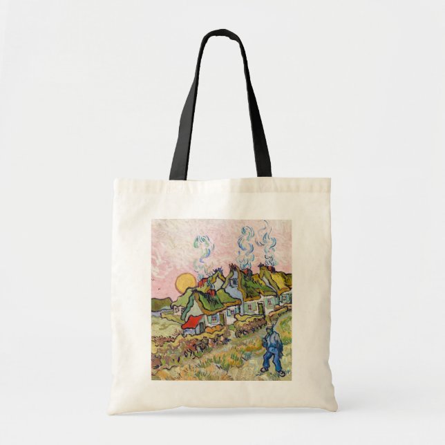 Bolso De Tela Vincent van Gogh - Casas y Figura (Frente)