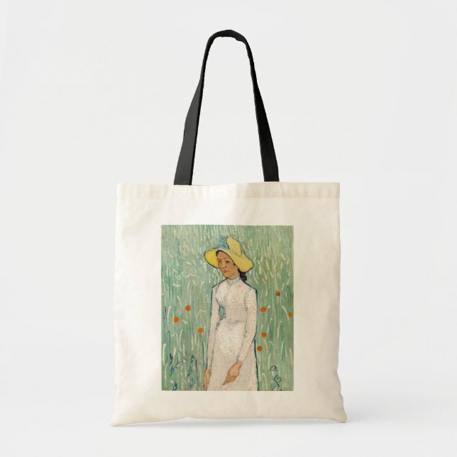 Bolso De Tela Vincent van Gogh - Chica en blanco (Frente)