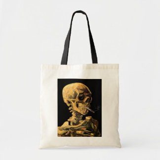 Bolso De Tela Vincent van Gogh - cráneo con el cigarrillo