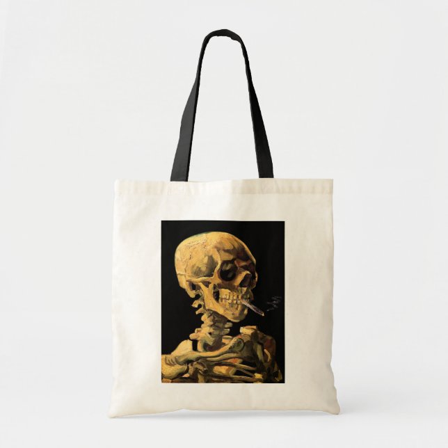 Bolso De Tela Vincent van Gogh - cráneo con el cigarrillo (Frente)