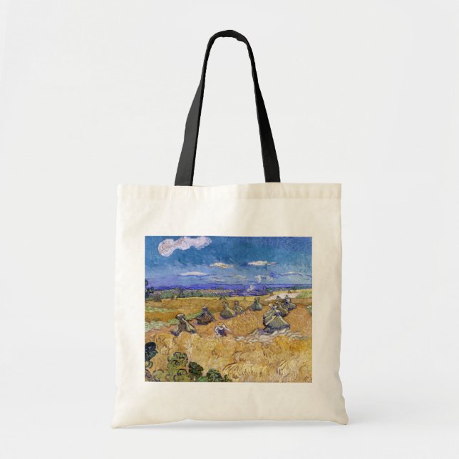 Bolso De Tela Vincent van Gogh - Cuestas de trigo con raperos (Frente)