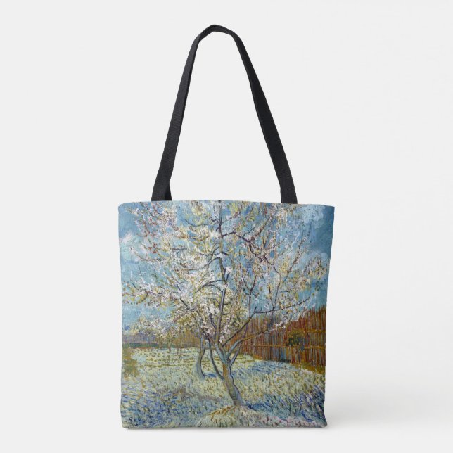 Bolso De Tela Vincent van Gogh el árbol de melocotón rosado (Reverso)
