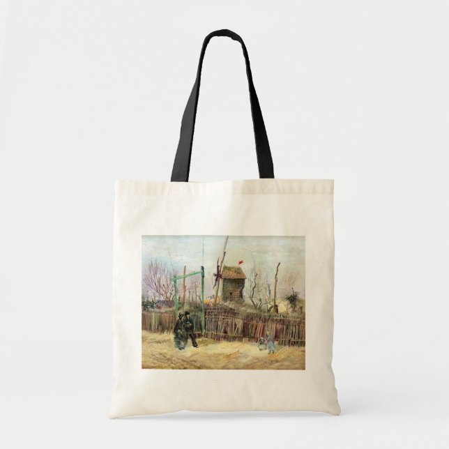 Bolso De Tela Vincent van Gogh - Escena callejera en Montmartre (Frente)