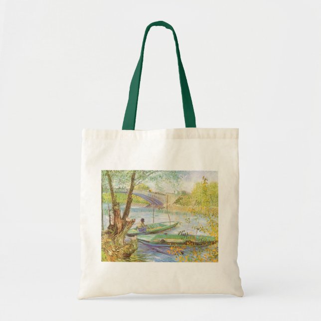 Bolso De Tela Vincent van Gogh Fishing in Spring, Pont de Clichy (Frente)