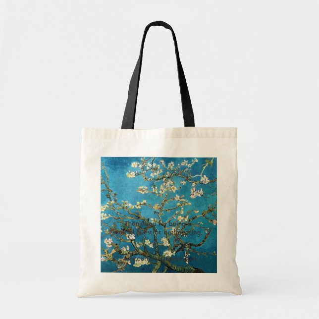Bolso De Tela Vincent van Gogh, floreciente árbol de almendros (Frente)
