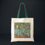 Bolso De Tela Vincent van Gogh - Irises<br><div class="desc">Irises (1889) de Van Gogh es una pintura vintage post impresionsionismo de arte fino de naturaleza floral. Un grupo de iris morados con barba y una sola flor blanca de iris que crece en un jardín. Fue una de sus primeras pinturas cuando estuvo en el asilo en Saint-Remy-de-Provence. En 1987...</div>