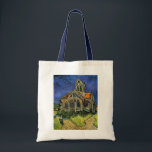 Bolso De Tela Vincent van Gogh - La Iglesia de Auvers<br><div class="desc">La Iglesia de Auvers (1890) de Vincent van Gogh es una pintura religiosa de la arquitectura del arte del arte de la época del Impresionismo. Una mujer camina por un camino hacia la capilla del pueblo con hermosas vidrieras. Una escena de la arquitectura de la vida cotidiana. Sobre el artista:...</div>