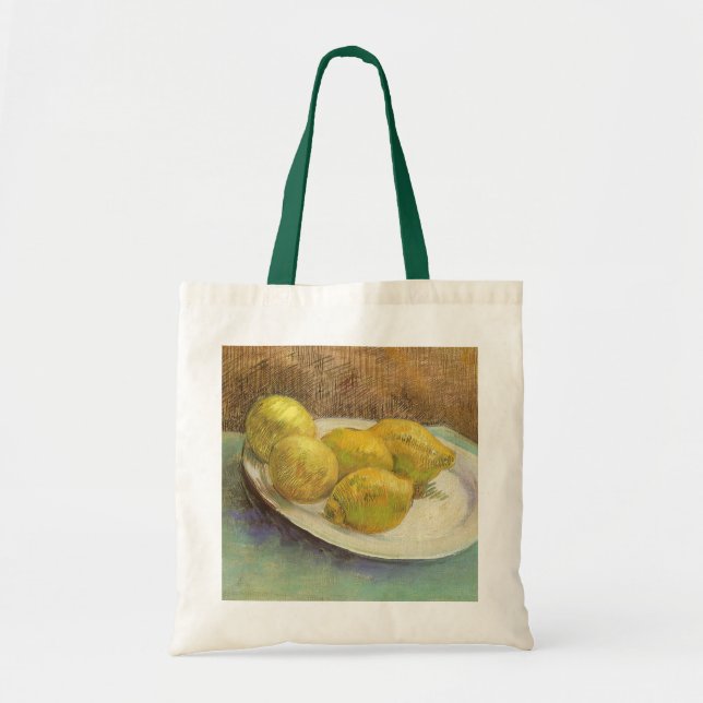 Bolso De Tela Vincent van Gogh - Lemones de la vida en una placa (Frente)