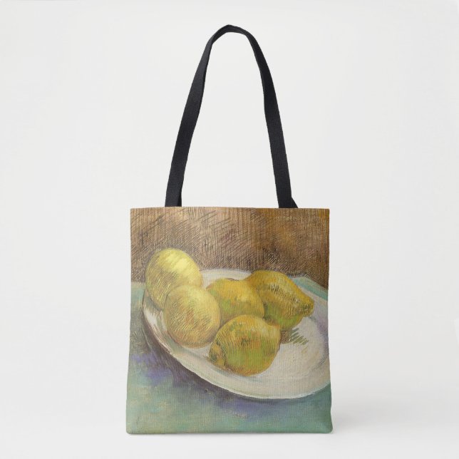 Bolso De Tela Vincent van Gogh - Lemones de la vida en una placa (Anverso)