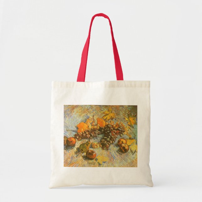 Bolso De Tela Vincent van Gogh - Manzanas, Peras, Limones, Uvas (Frente)