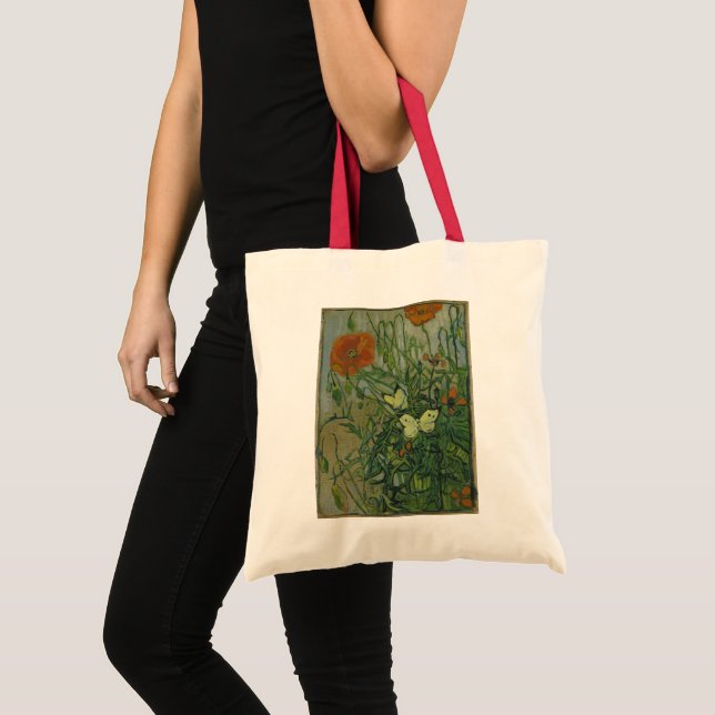Bolso De Tela Vincent van Gogh - Mariposas y amapolas (Anverso (producto))
