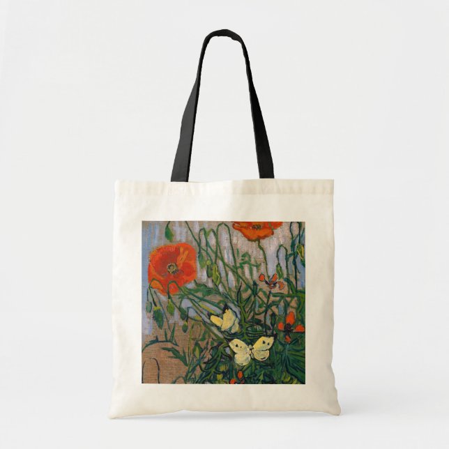 Bolso De Tela Vincent van Gogh - Mariposas y Papas (Frente)