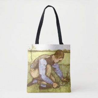 Bolso De Tela Vincent van Gogh - Muchacho cortando hierba con ho