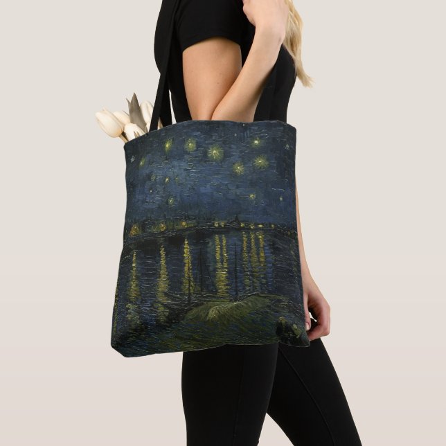 Bolso De Tela Vincent van Gogh - Noche estrellada en el Ródano (Detalle)