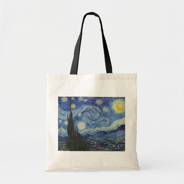 Bolso De Tela Vincent van Gogh | Noche estrellada, junio de 1889 (Frente)