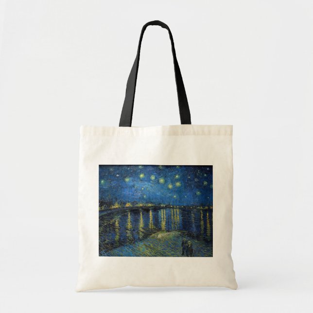 Bolso De Tela Vincent van Gogh - Noche estrellada sobre el Ródan (Frente)