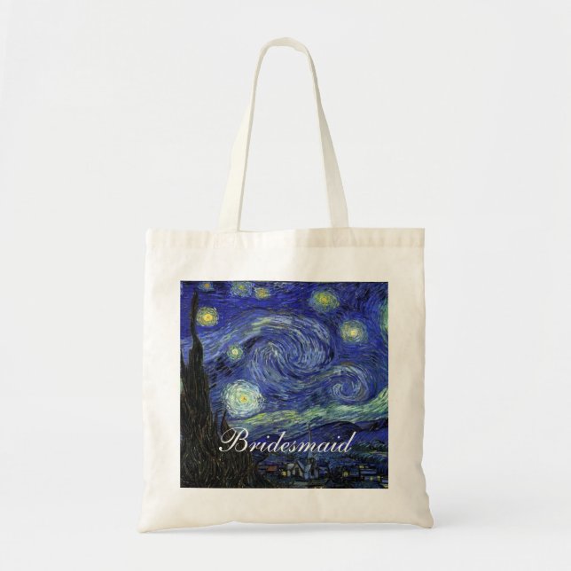Bolso De Tela Vincent van Gogh, Noche Starry (Frente)