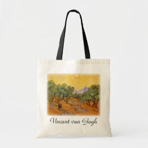 Bolso De Tela Vincent van Gogh - Olivos, cielo amarillo y sol