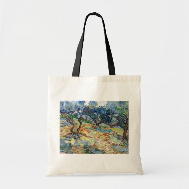 Bolso De Tela Vincent van Gogh - Olivos: Cielo azul brillante (Frente)