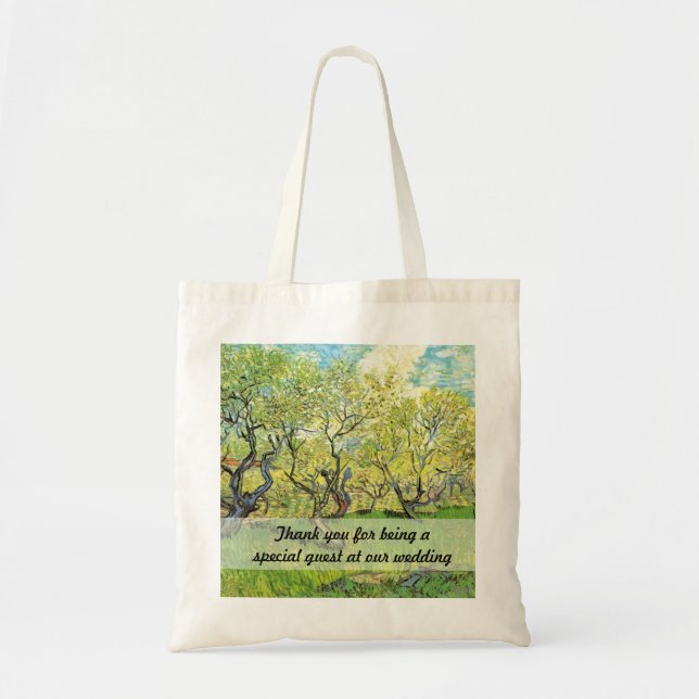 Bolso De Tela Vincent van Gogh, Orchard en Blossom (Frente)