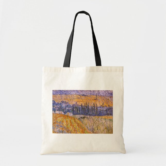 Bolso De Tela Vincent van Gogh - Paisaje en Auvers bajo la lluvi (Frente)