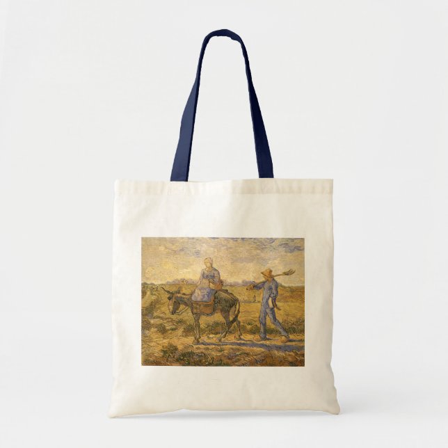 Bolso De Tela Vincent van Gogh - Pareja campesina va a trabajar (Frente)