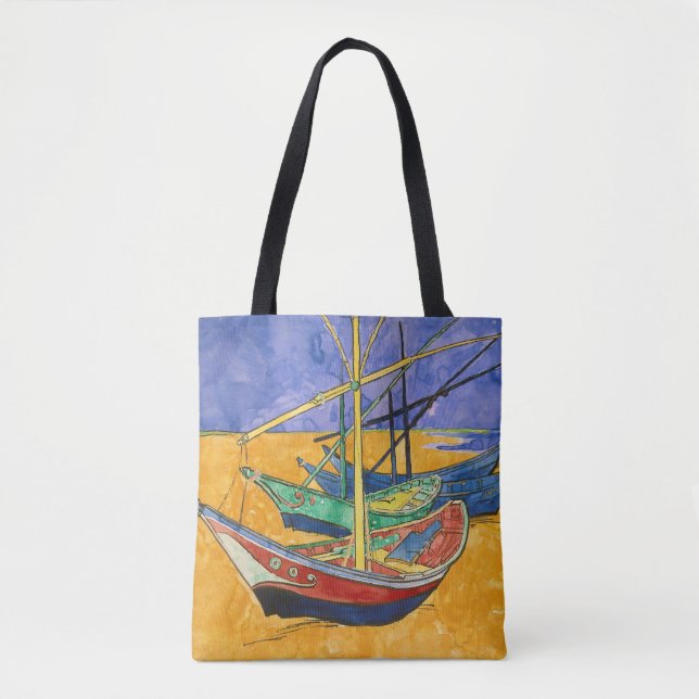 Bolso De Tela Vincent van Gogh - Pescadores en la playa (Anverso)