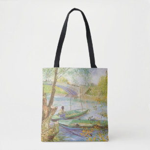 Bolso De Tela Vincent van Gogh Pescando en primavera, Pont de Cl