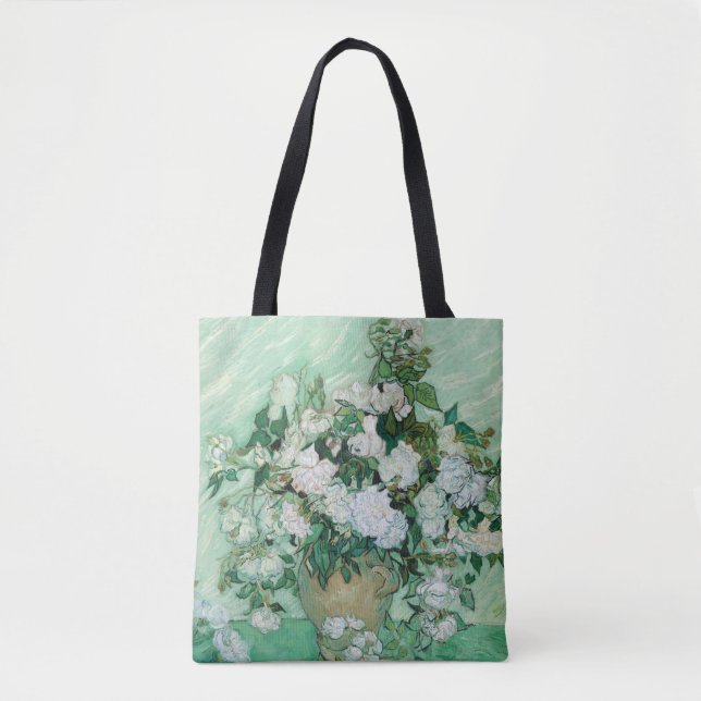 Bolso De Tela Vincent van Gogh - Rosas (Anverso)